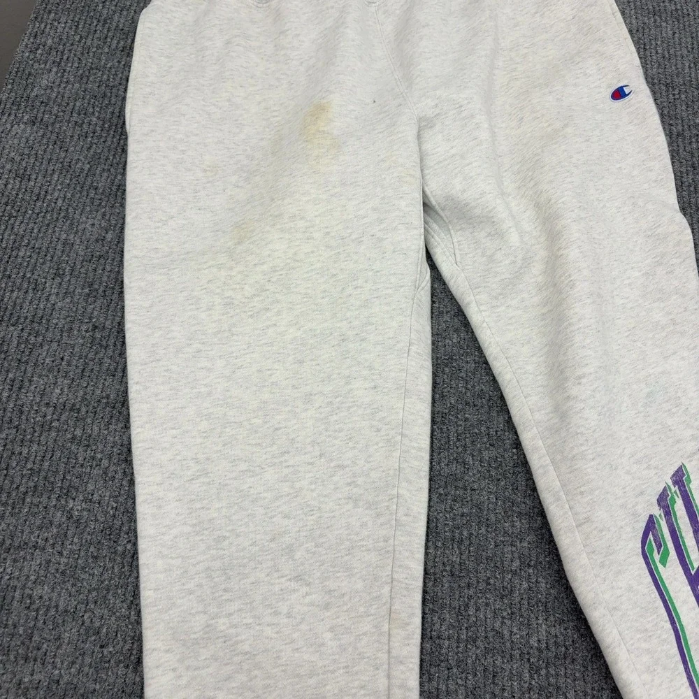 Champion Sweatpants Mens XL Grey Cotton Reverse Weave Graphic Joggers Athletic